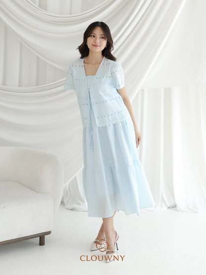 Silca Rubber Broderie Dress - Blue