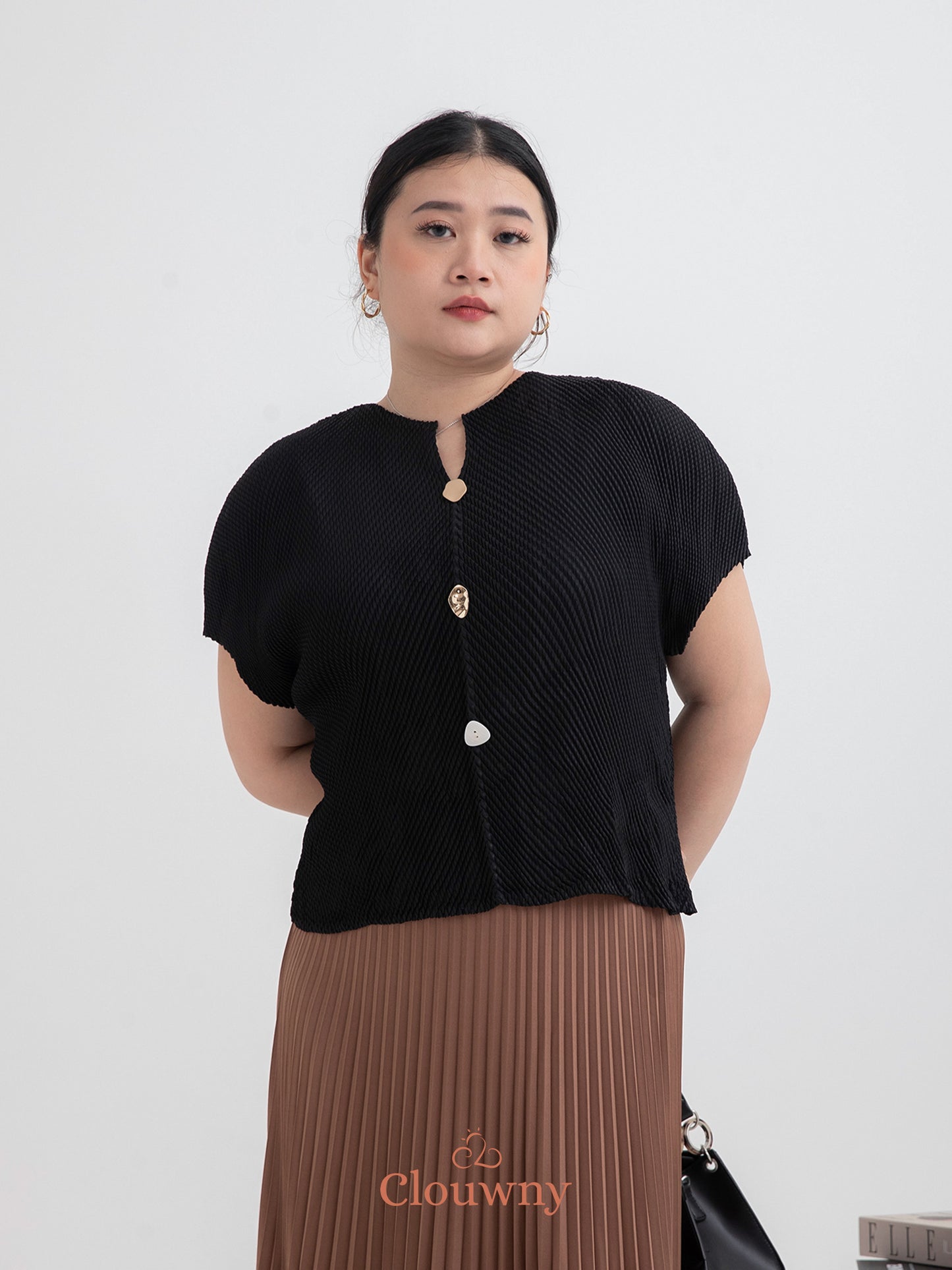 Spire Pleats Blouse - Black