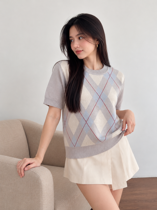 London Knit Top - Light Grey