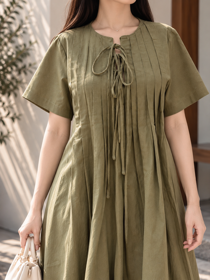 Senta Midi Dress - Olive