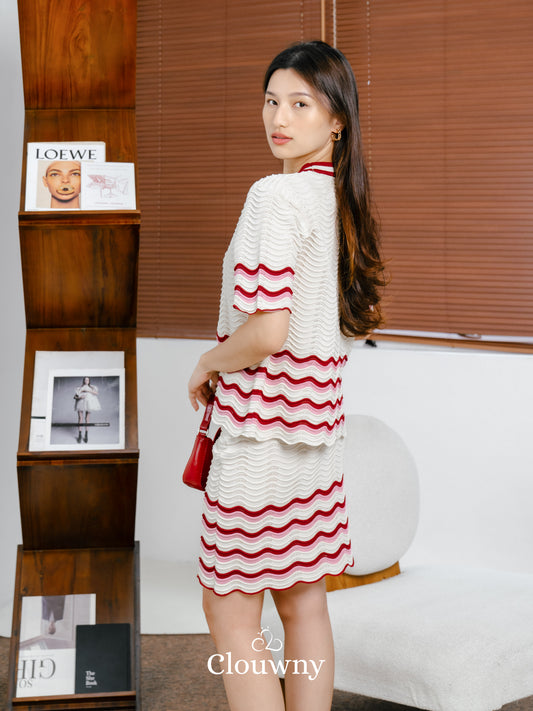 Ariel Gradient Set - Cream Maroon