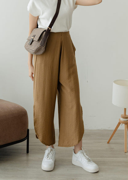 Joy Slit Cullotes Pants - Hazelnut