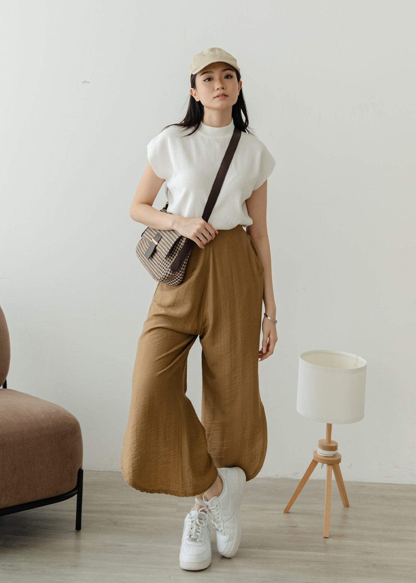 Joy Slit Cullotes Pants - Hazelnut