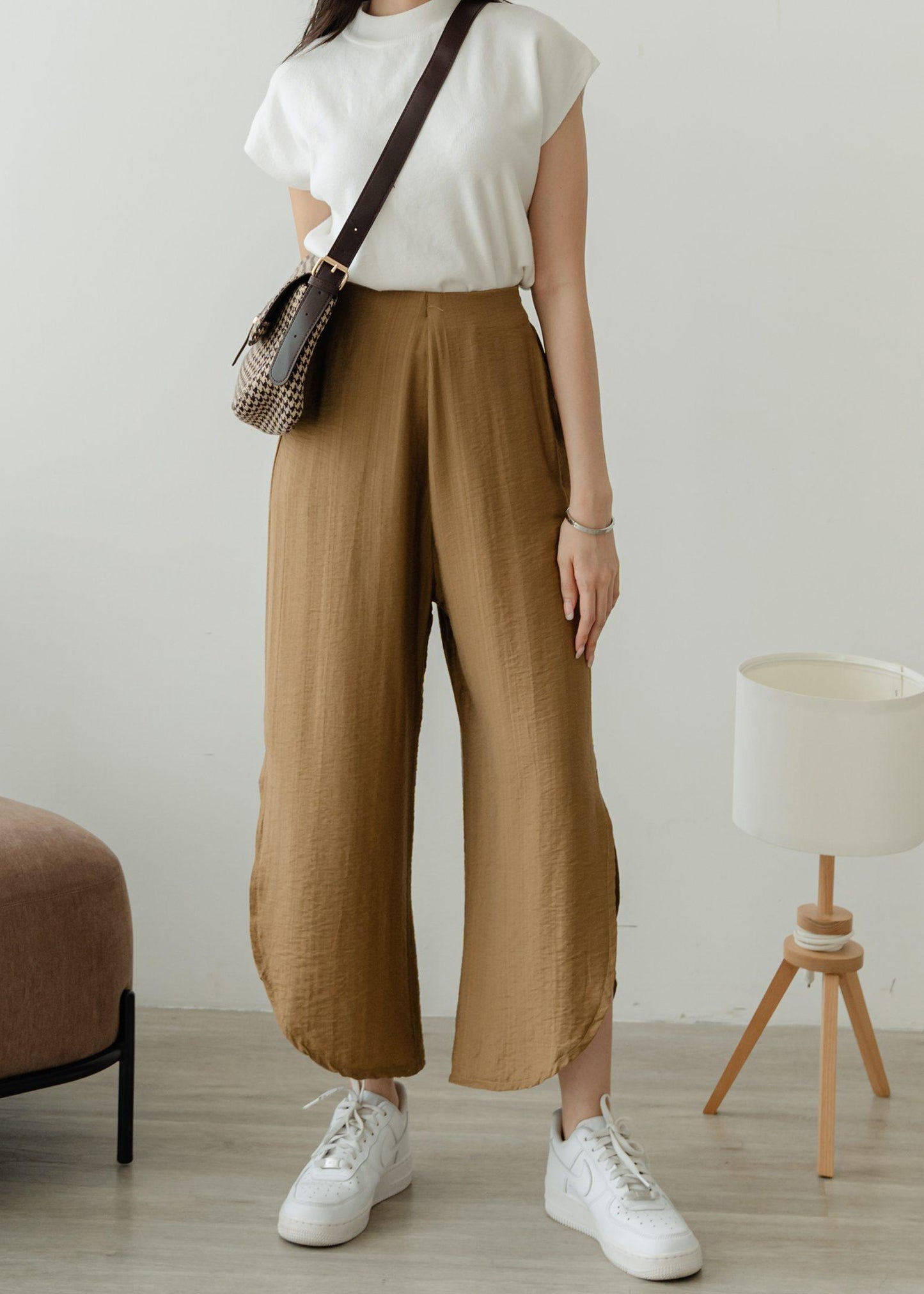 Joy Slit Cullotes Pants - Hazelnut