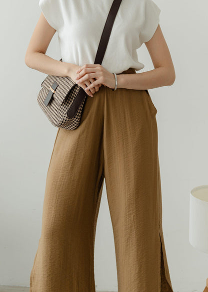 Joy Slit Cullotes Pants - Hazelnut