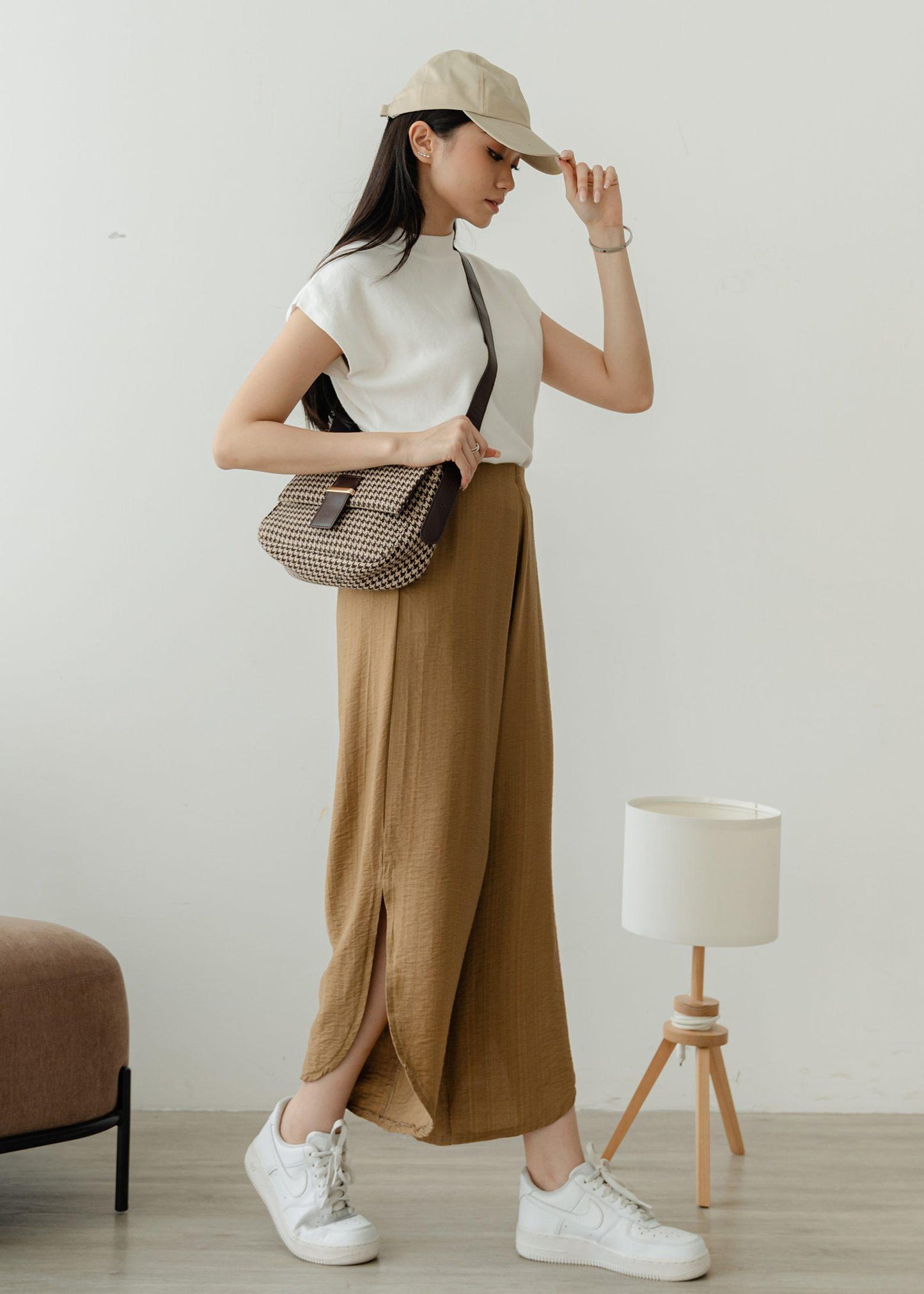 Joy Slit Cullotes Pants - Hazelnut