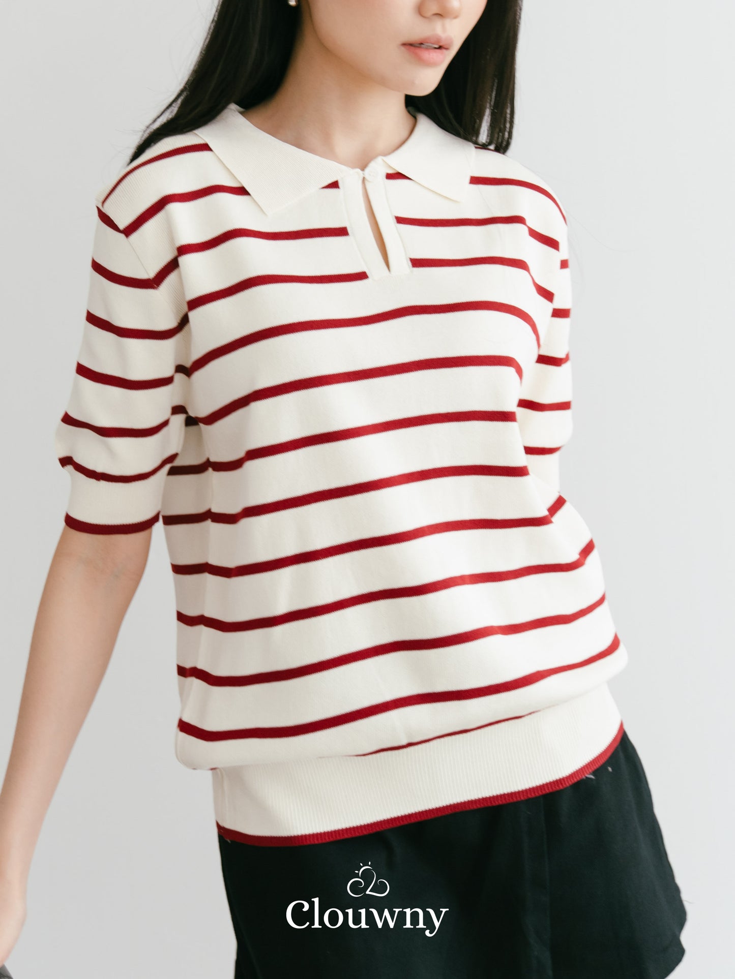 Mano Stripes Top - Maroon