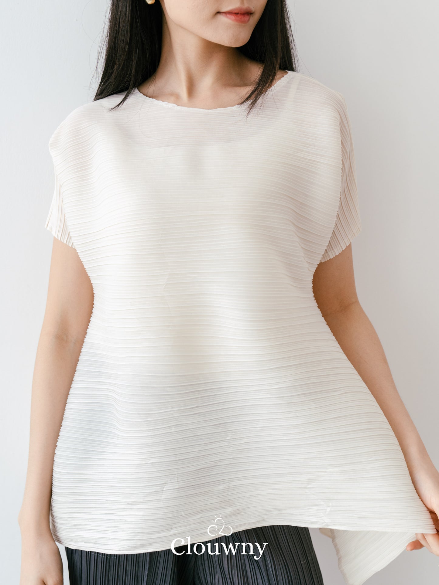 Thames Pleats Blouse - Cream