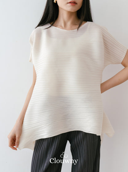 Thames Pleats Blouse - Cream