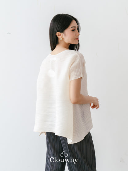 Thames Pleats Blouse - Cream