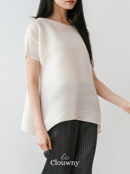 Thames Pleats Blouse - Cream