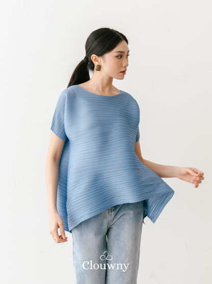 Thames Pleats Blouse - Blue