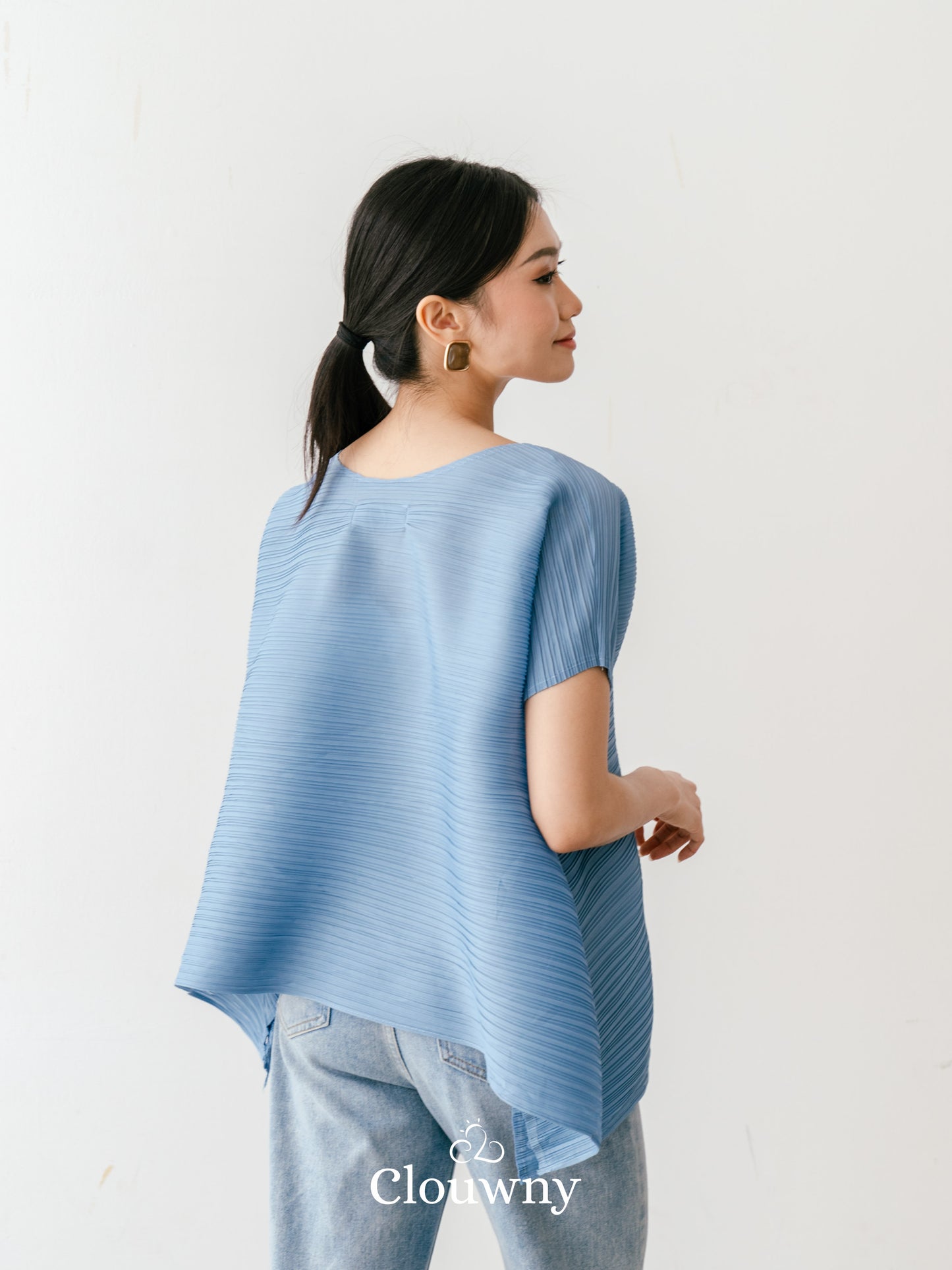 Thames Pleats Blouse - Blue