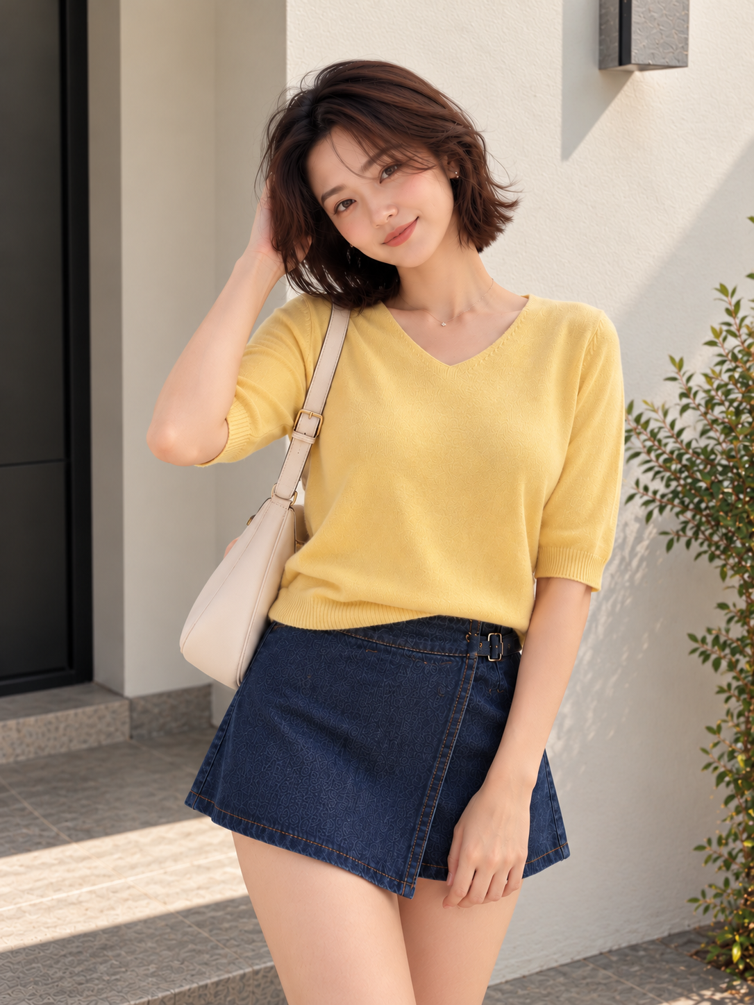 Soma Basic Vneck Knit Top - Yellow