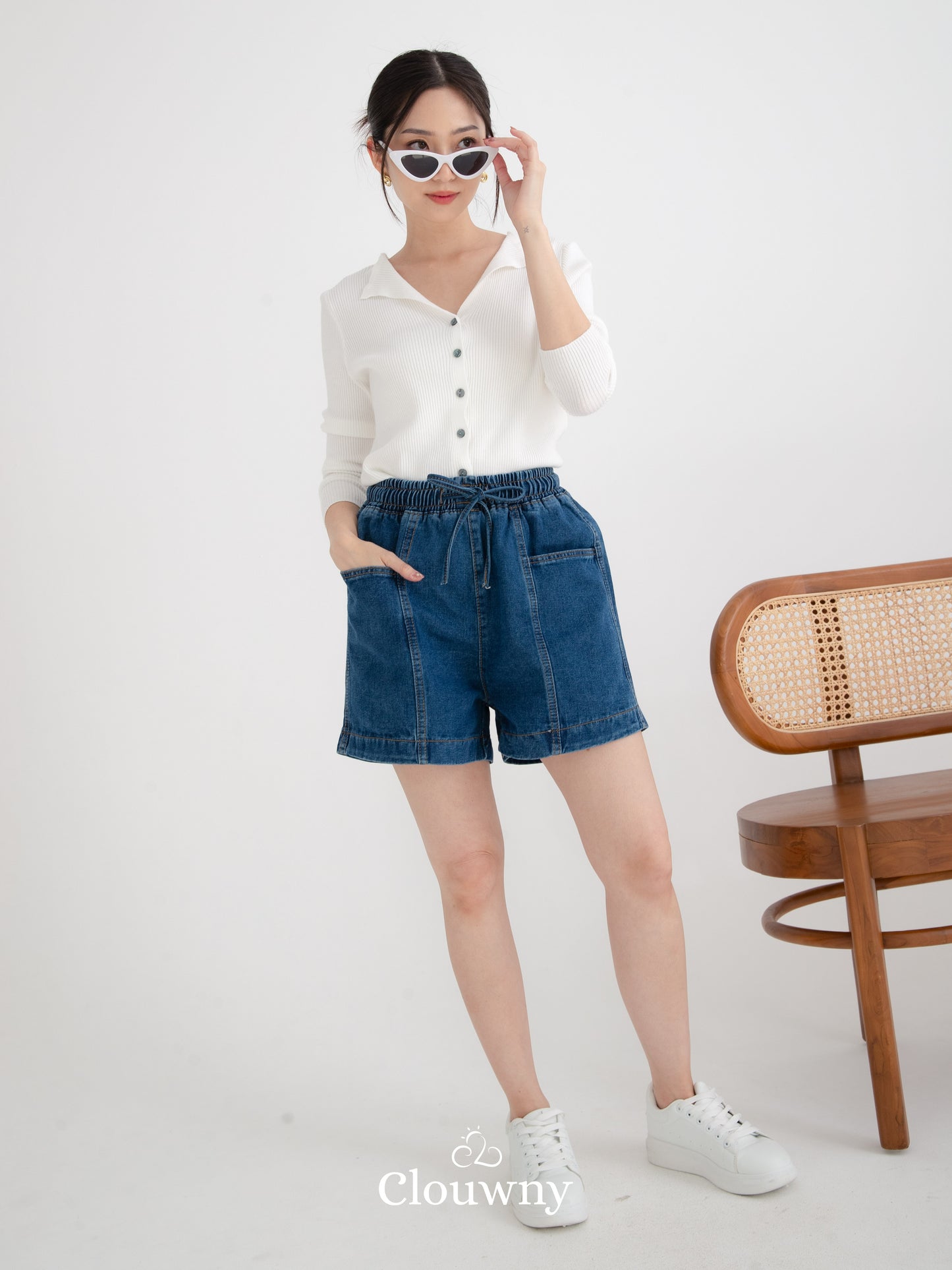 Arabel Short Denim Pants - Dark Blue