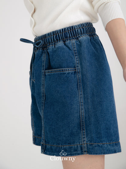 Arabel Short Denim Pants - Dark Blue