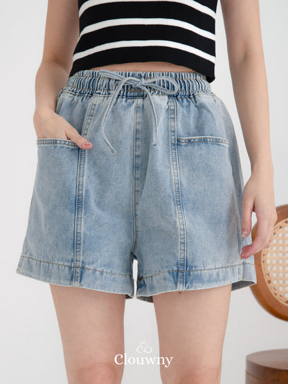 Arabel Short Denim Pants - Light Blue