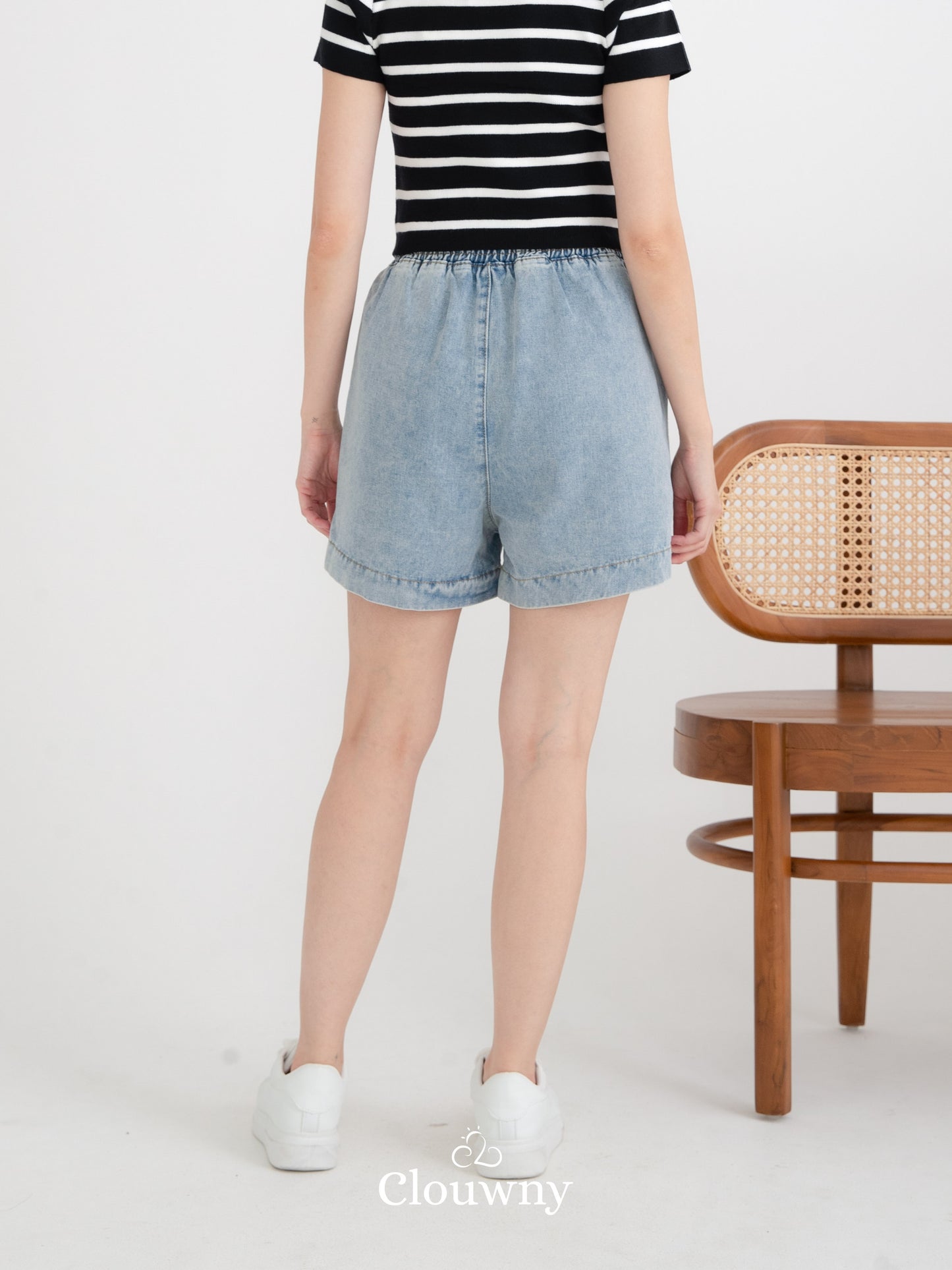 Arabel Short Denim Pants - Light Blue