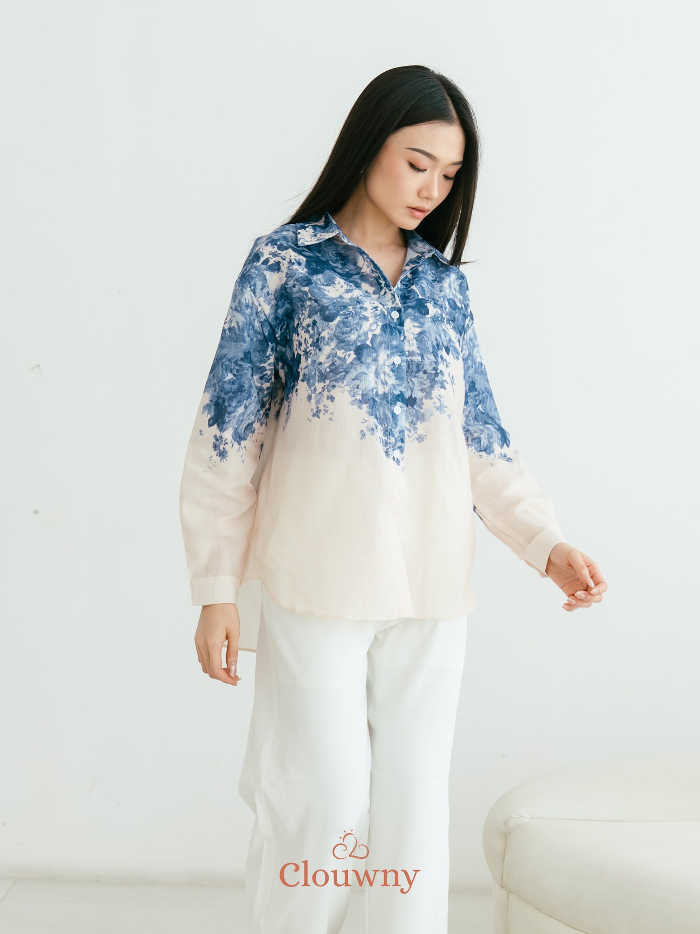 Windy Flower Blouse - Blue