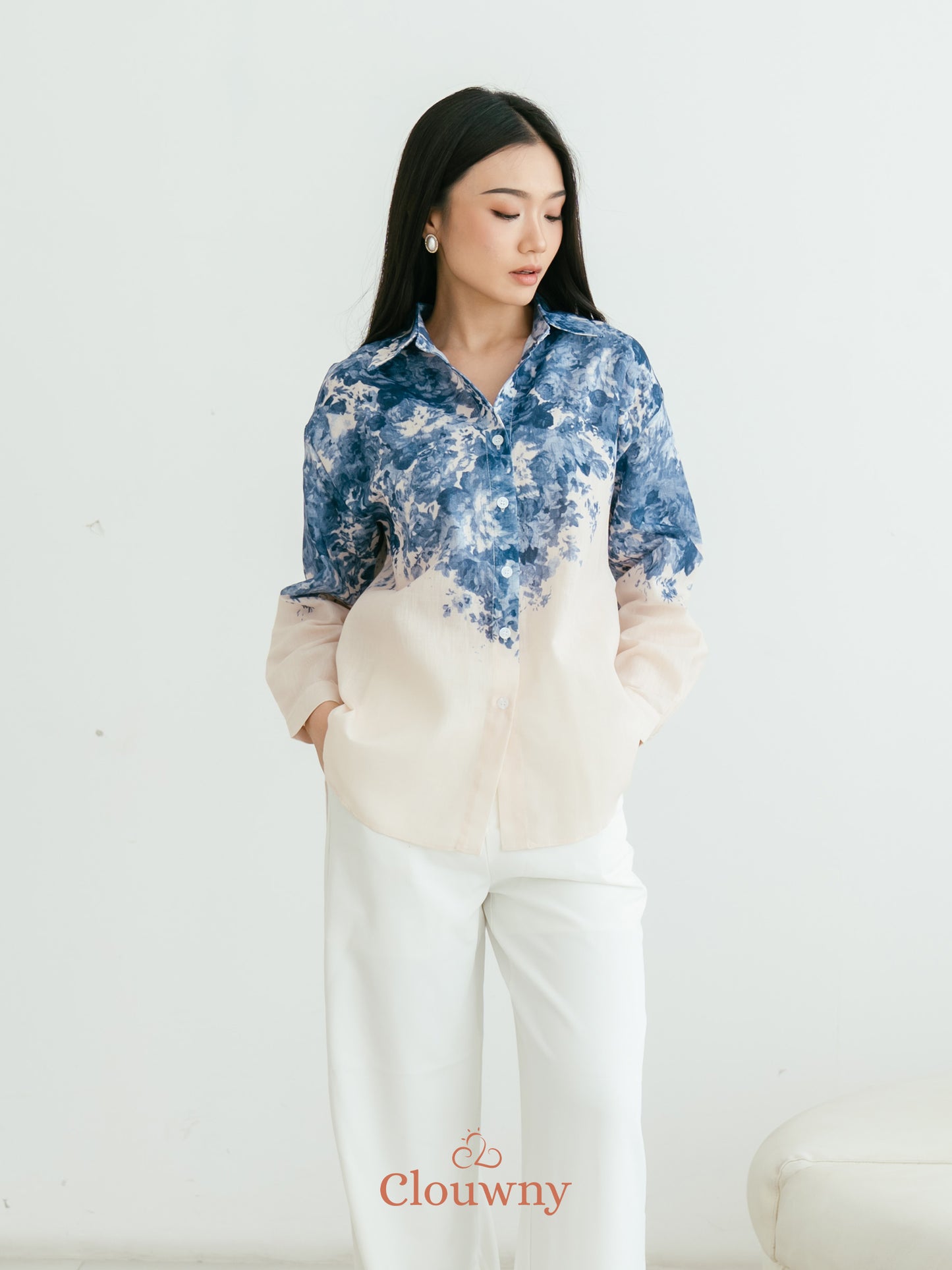 Windy Flower Blouse - Blue