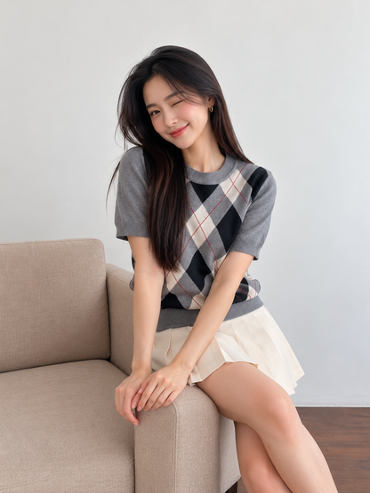 London Knit Top - Dark Grey