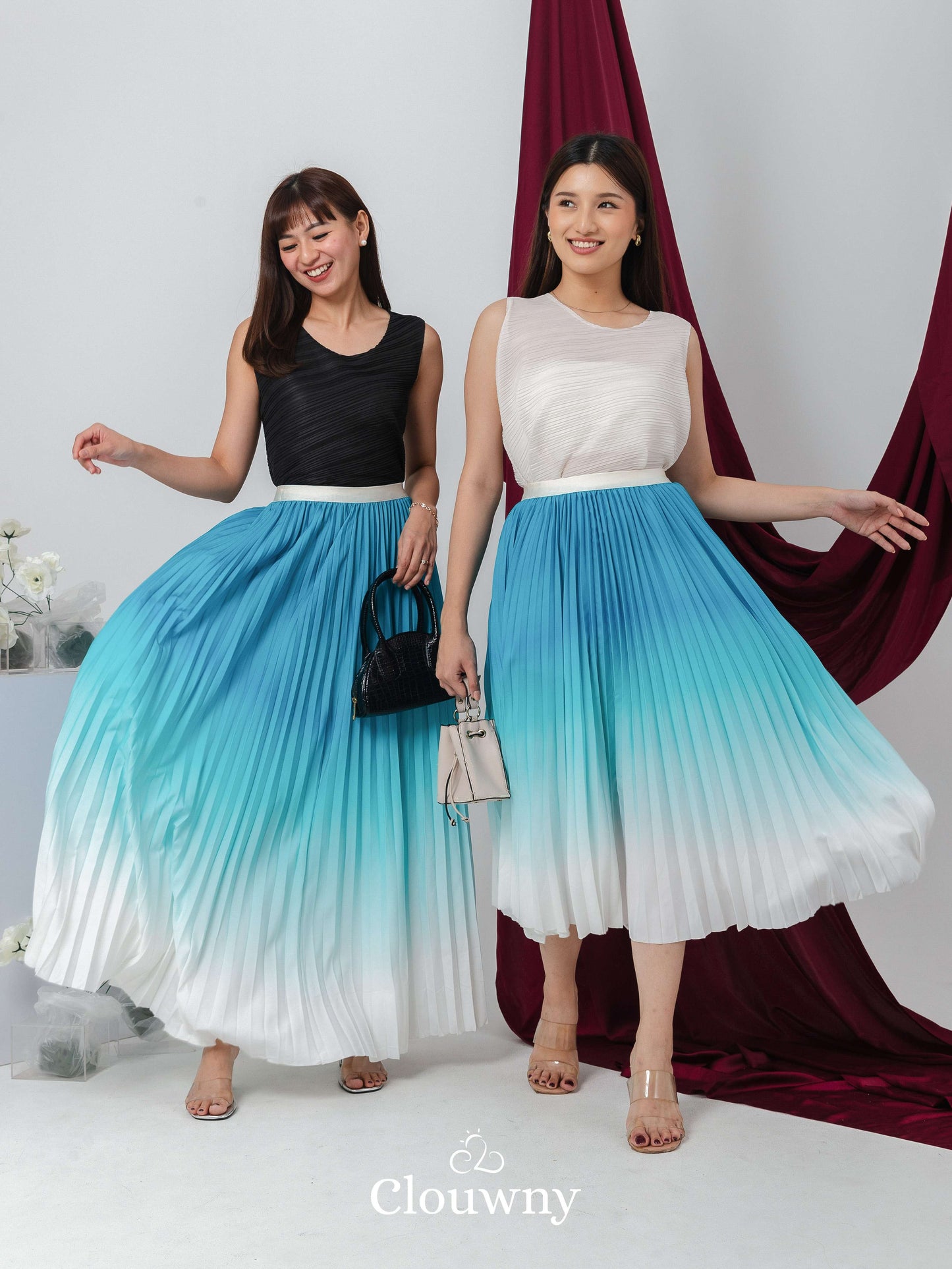 Sassy Premium Gradient Skirt - Tosca