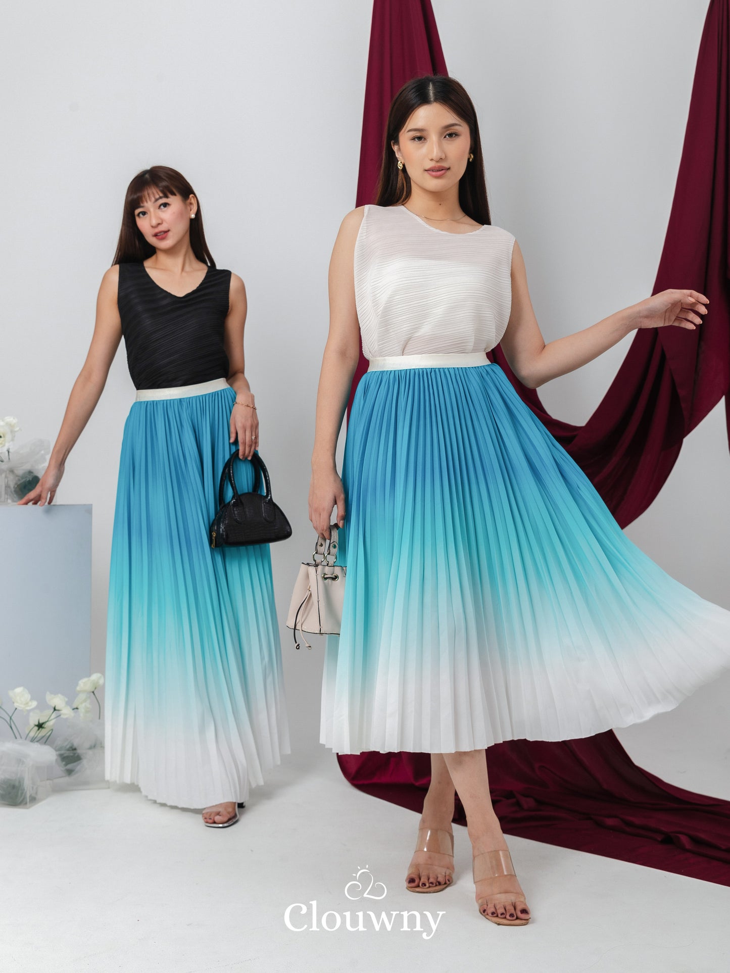 Sassy Premium Gradient Skirt - Tosca