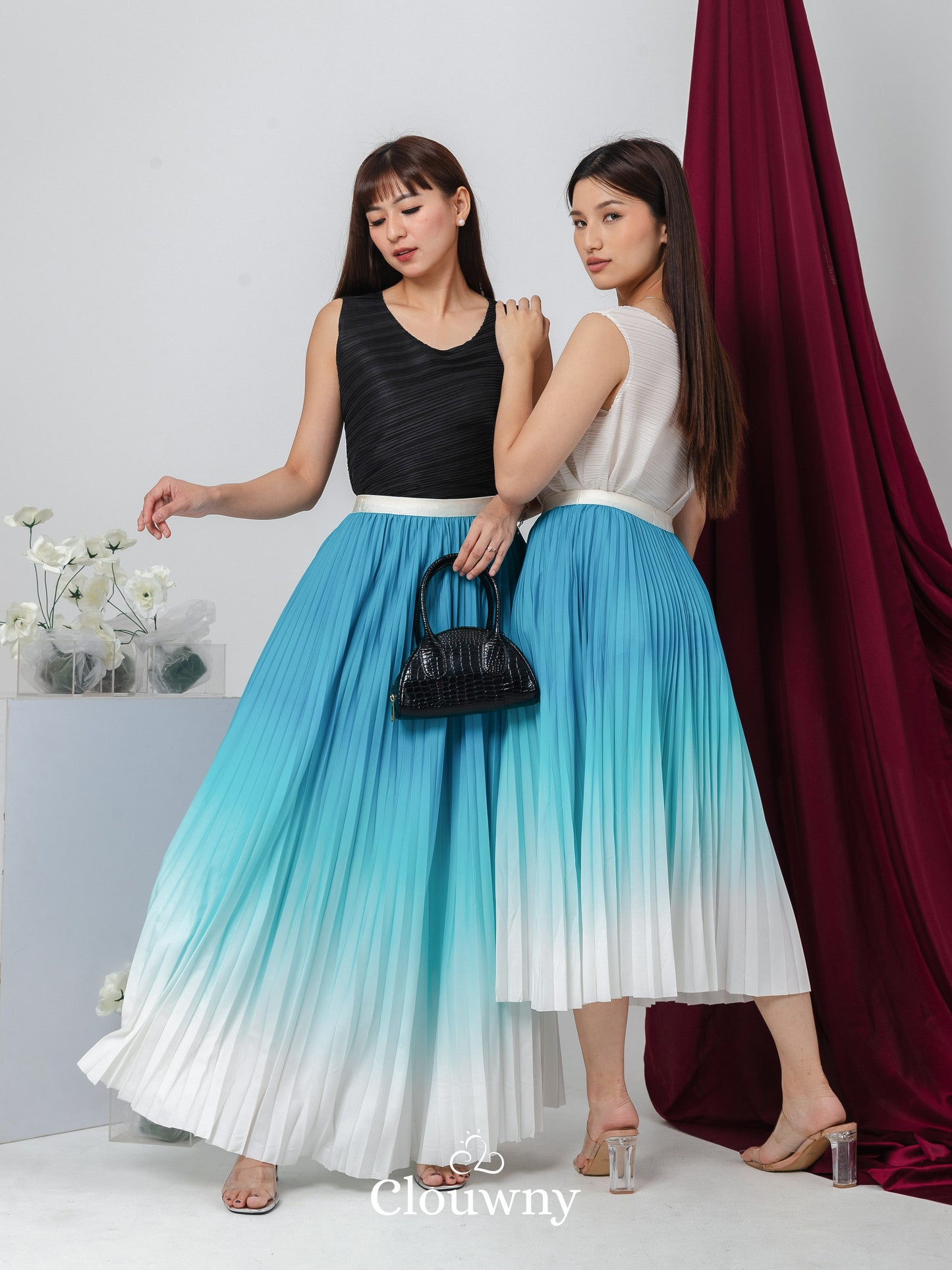 Sassy Premium Gradient Skirt - Tosca