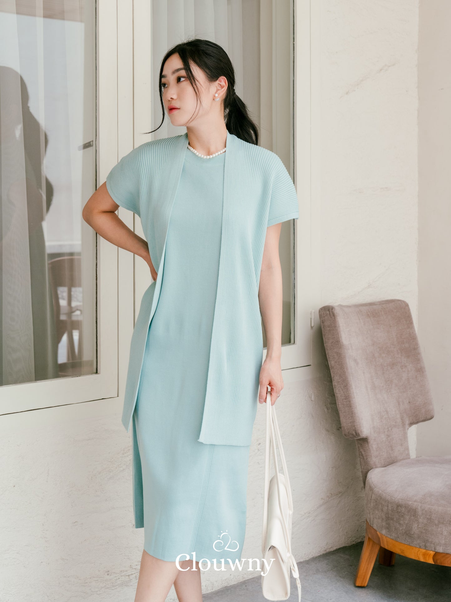 Noona Dress Knitt - Light Blue