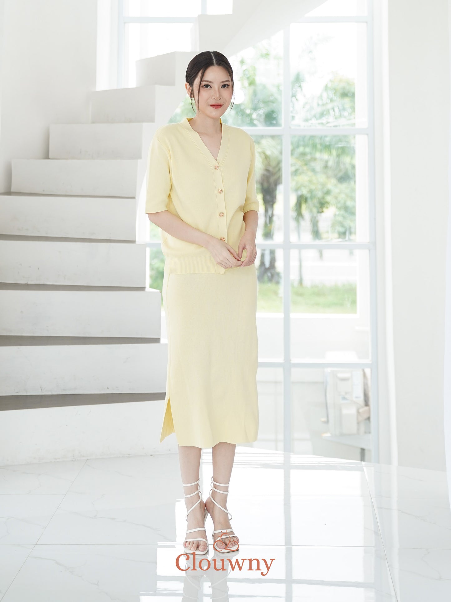 Giana Button Set - Yellow