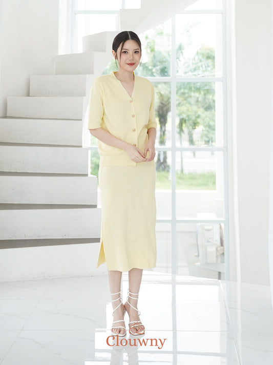 Giana Button Set - Yellow