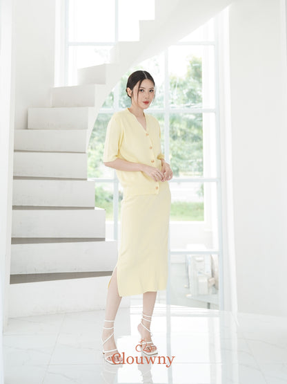 Giana Button Set - Yellow