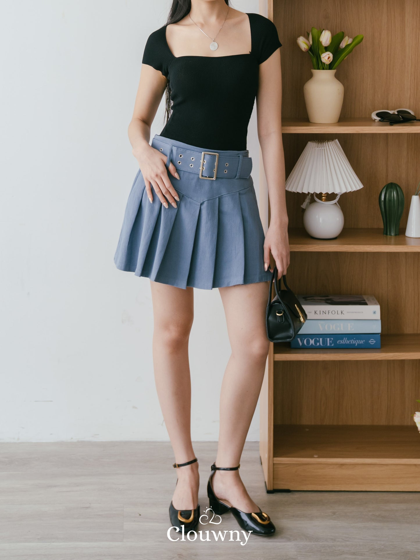 Ramona Belt Skort - Blue