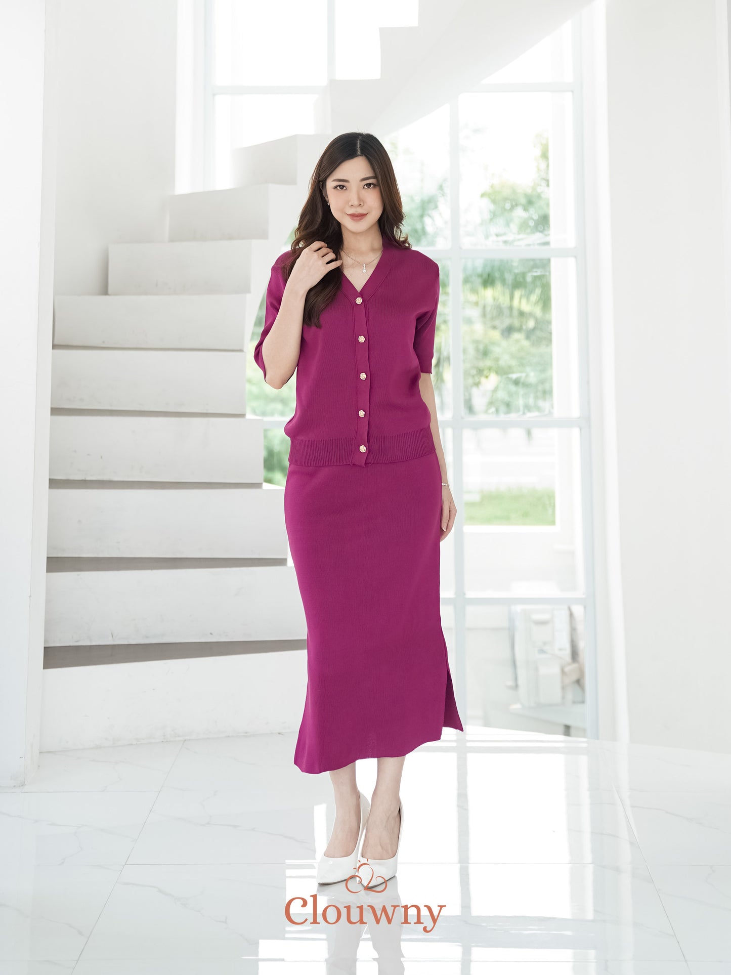 Giana Button Set - Magenta