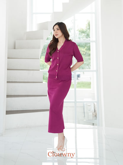 Giana Button Set - Magenta