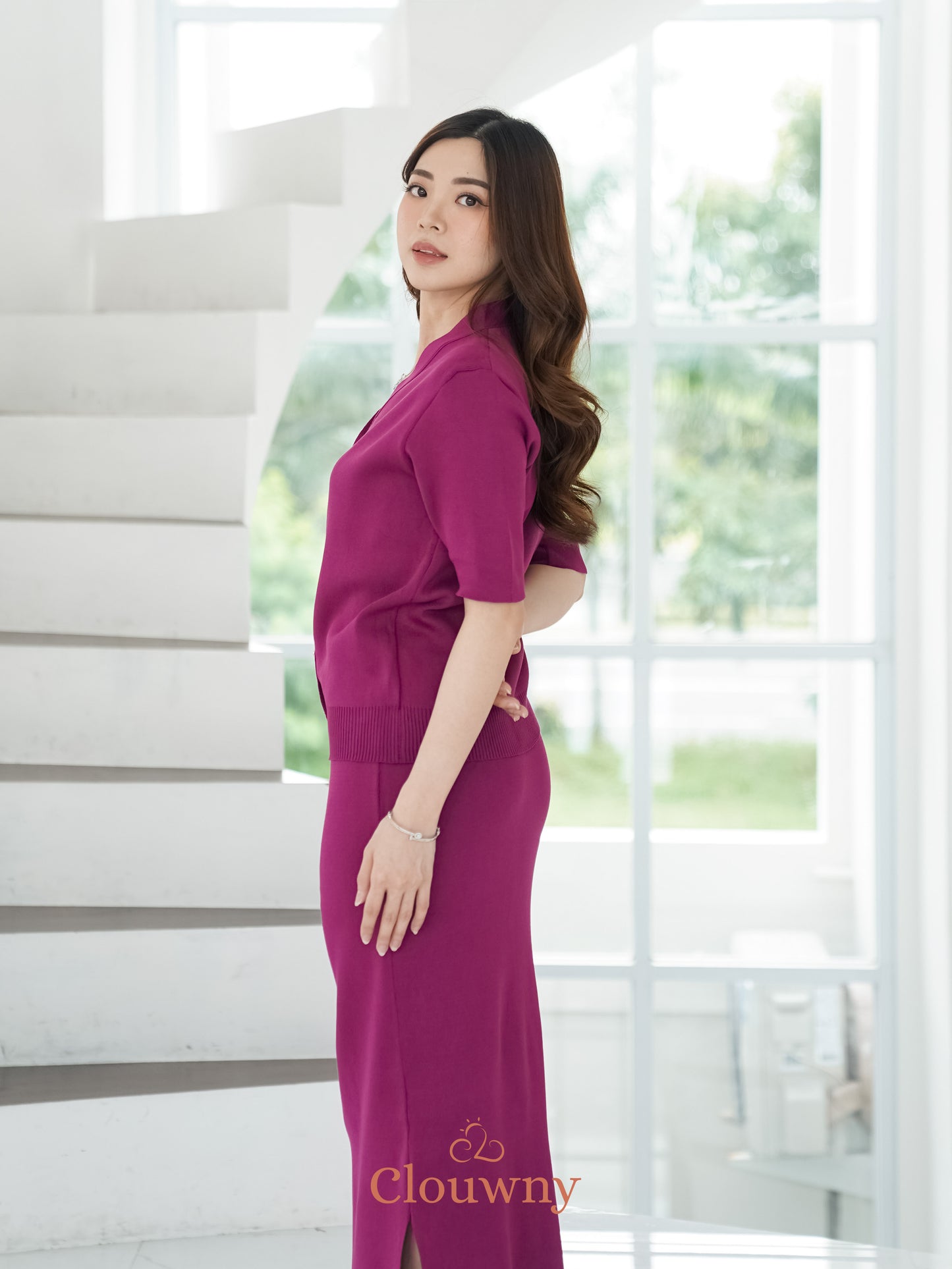 Giana Button Set - Magenta