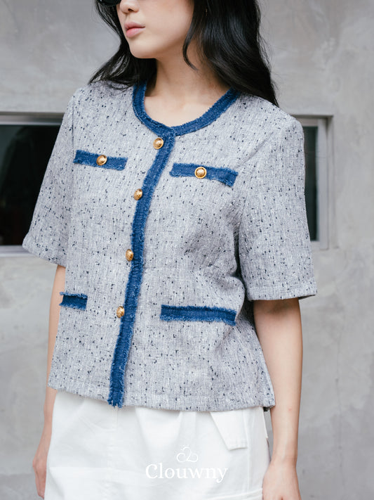 Atasan Portland Tweed - Abu-abu
