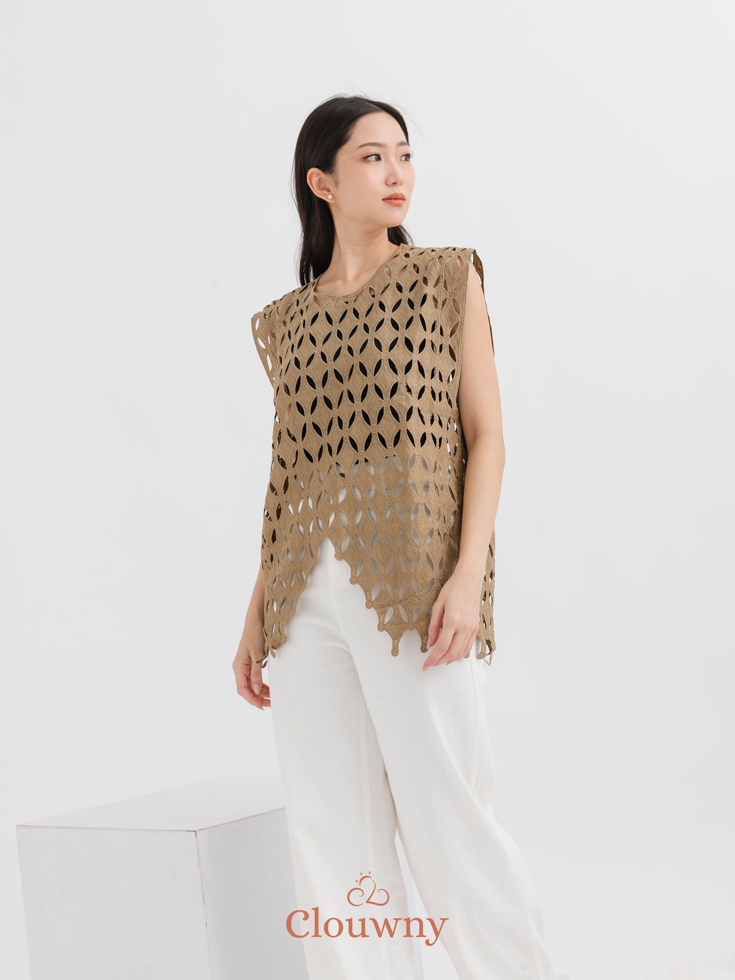 Diamond Lace Top - Khaki