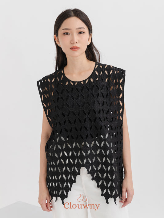 Diamond Lace Top - Black