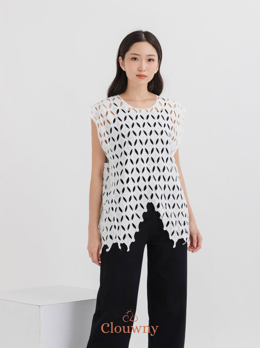 Diamond Lace Top - White