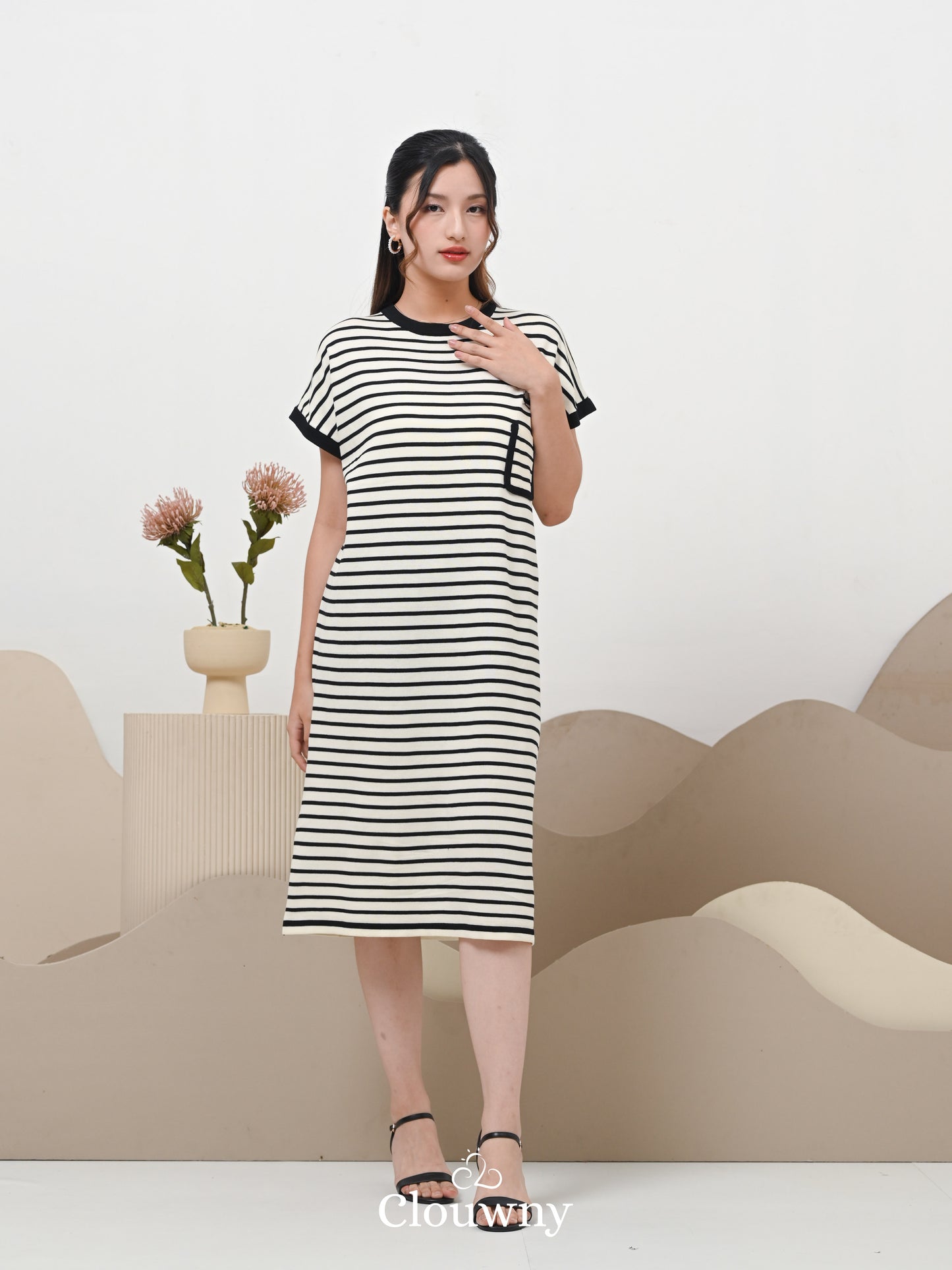 Stripes Pocket Dress - Broken White