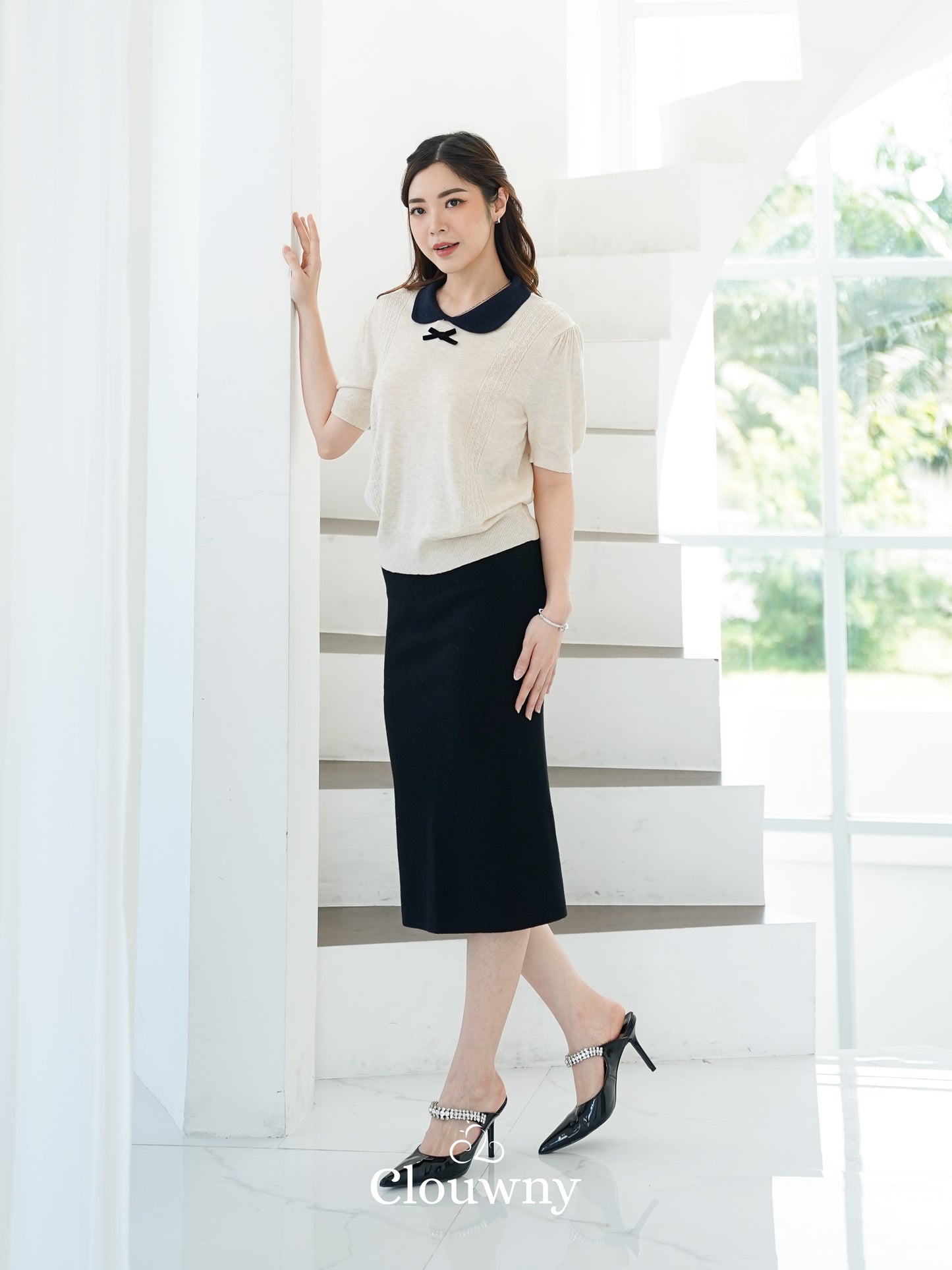 Betrand Basic Midi Skirt - Black