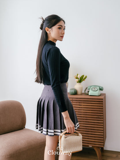 Stripes Tennis Skirt - Grey