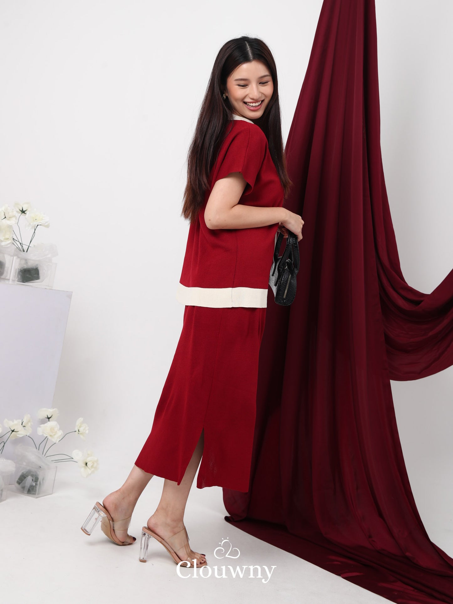 Cherish Knit Set - Maroon