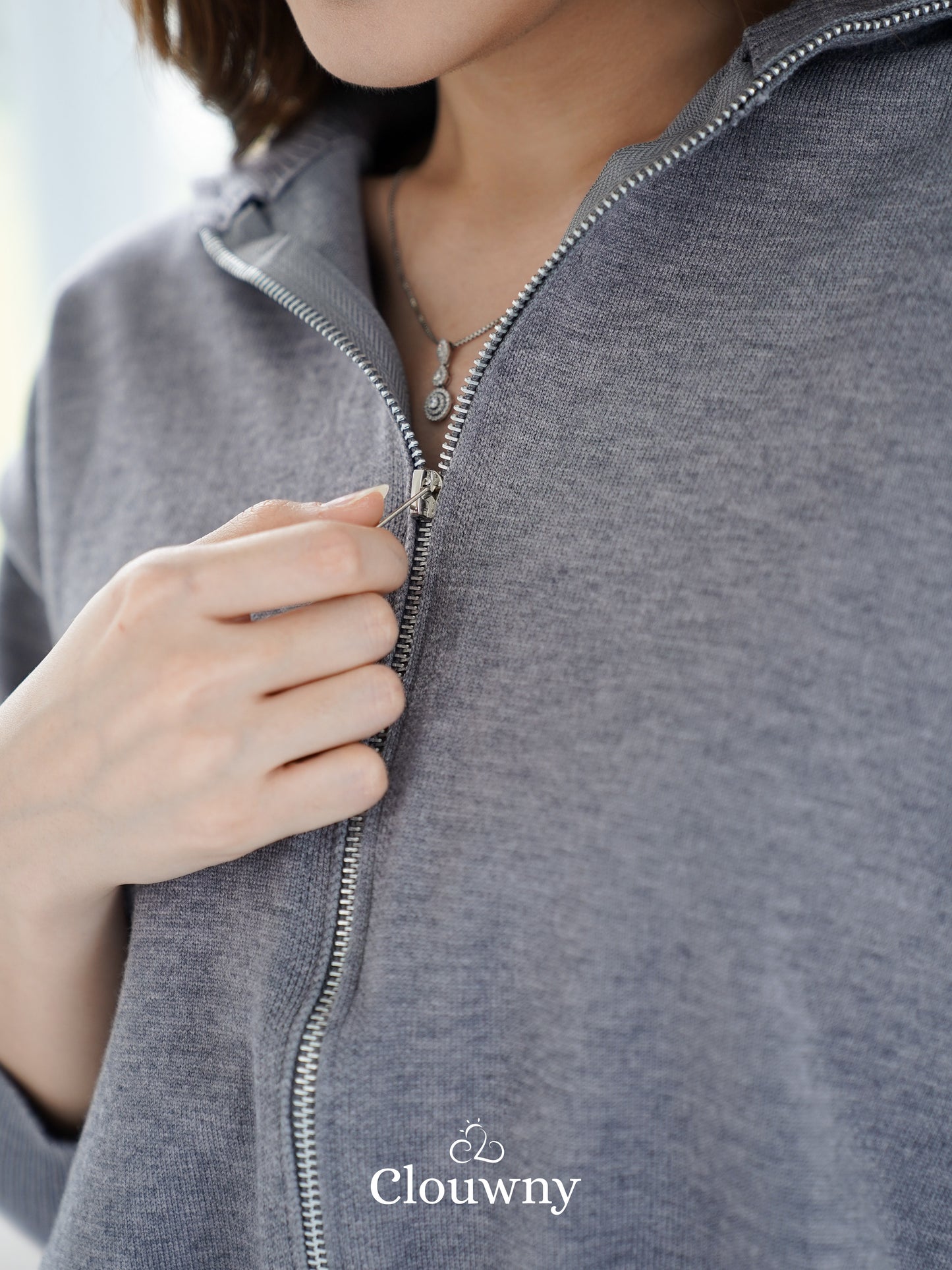 Cheska Zipper Jacket - Grey