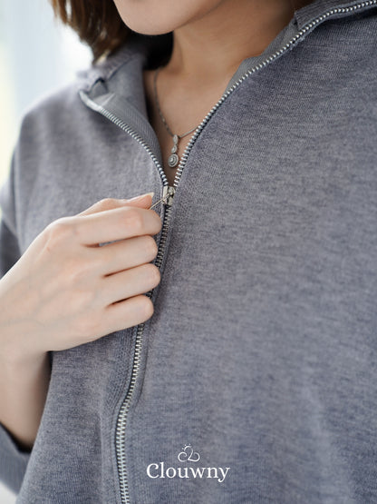 Cheska Zipper Jacket - Grey