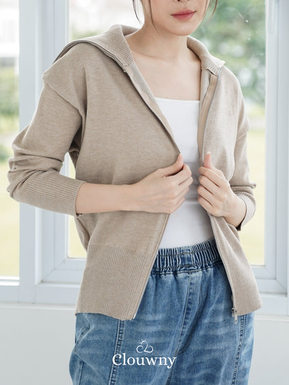 Cheska Zipper Jacket - Khaki