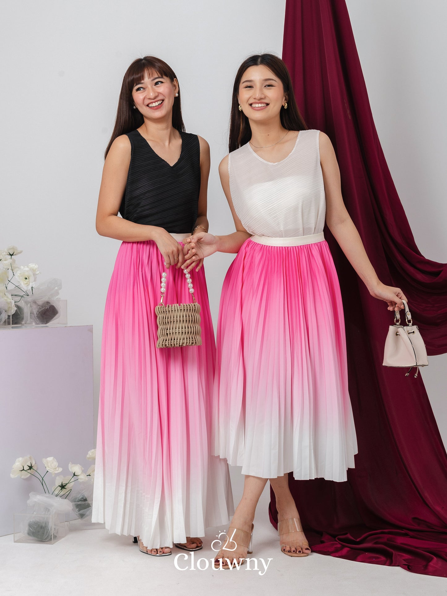 Sassy Premium Gradient Skirt - Fuchsia