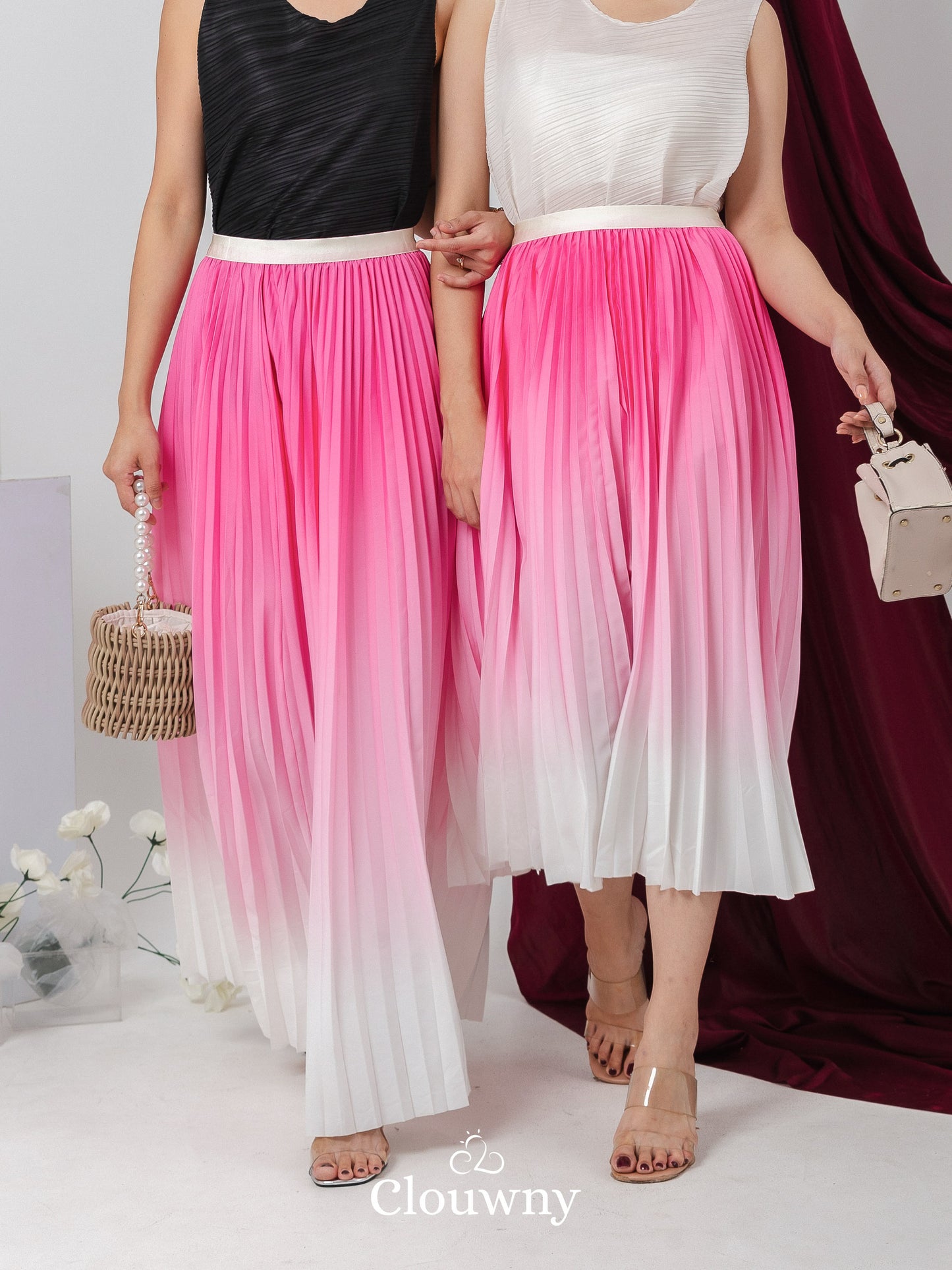 Sassy Premium Gradient Skirt - Fuchsia