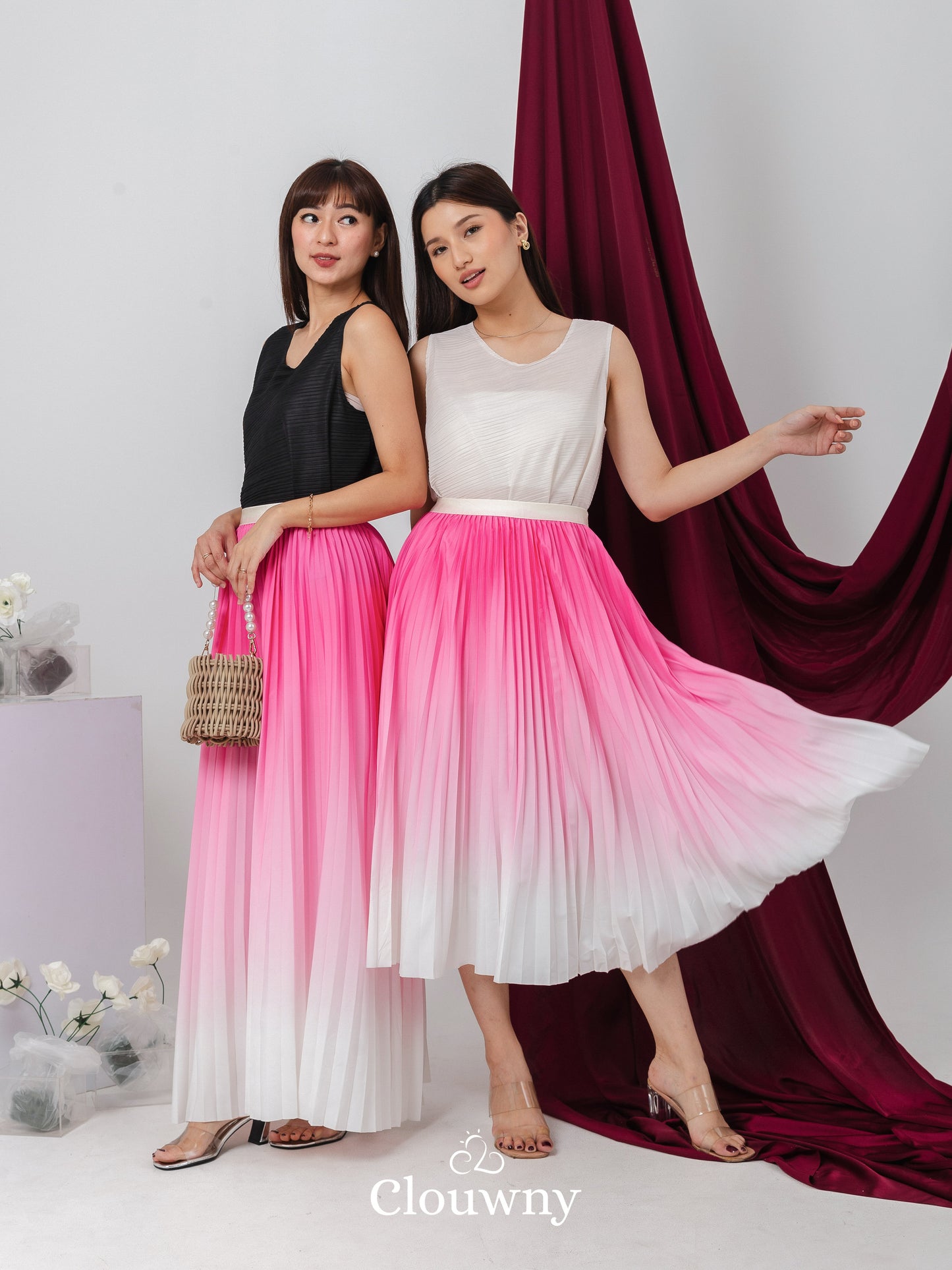 Sassy Premium Gradient Skirt - Fuchsia